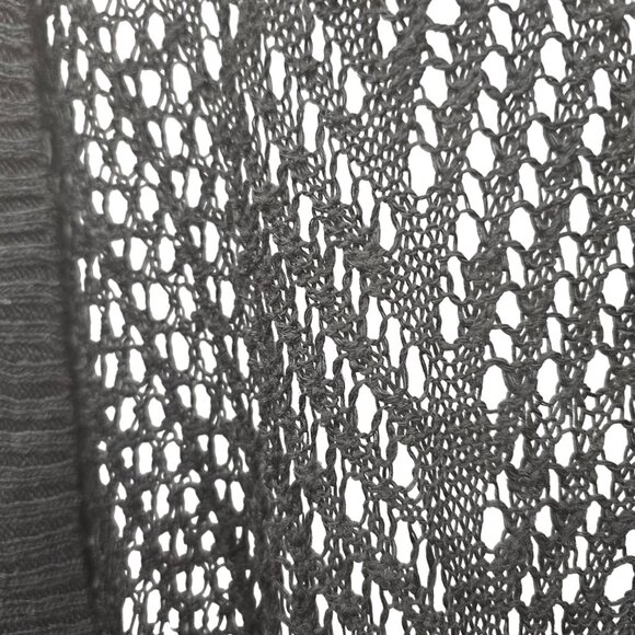 Pink Rose Womens Black Open Knit Cardigan Sweater Size L - Picture 5 of 8